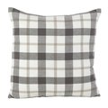 Saro Lifestyle SARO 8050P.GY20S 20 in. Square Classic Plaid Pattern Cotton Down Filled Throw Pillow  Grey 8050P.GY20S
